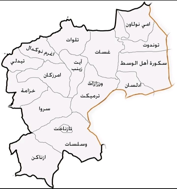 Map of Ouarzazate Province communes
